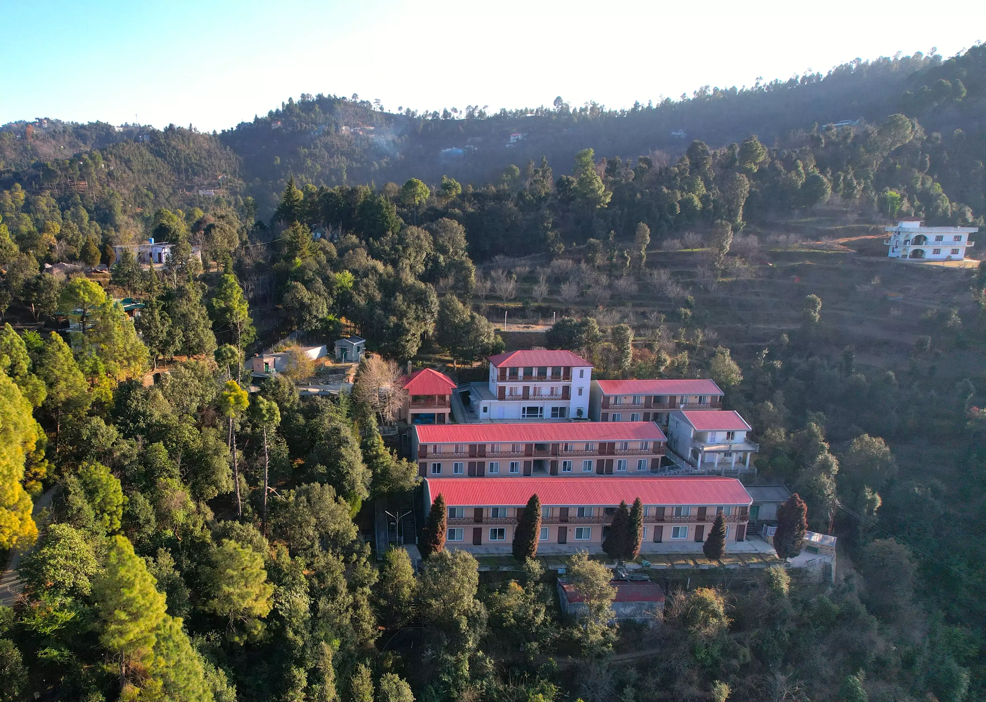 Satkhol Himalayan landscape aerial view